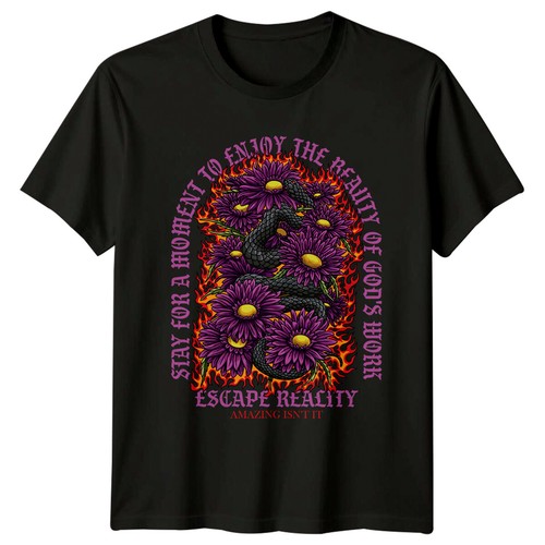 Snake flower spiritual tee - snake,