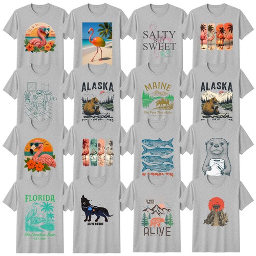 Retro tropical reise shirt - reise, t-shirt